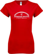 Newberry Next Level Ladies SoftStyle Junior Fitted Tee Arched Football Design - ONLINE ONLY